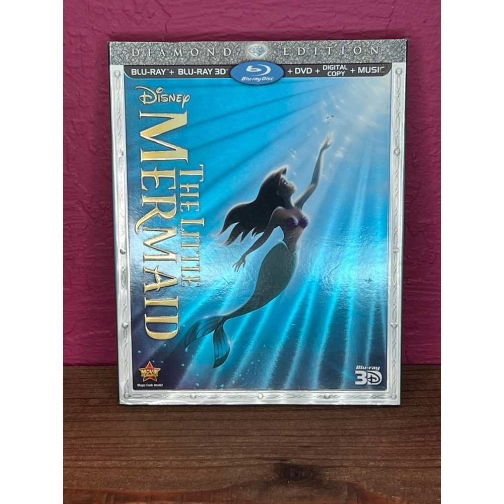 Disney's The Little Mermaid Blu-Ray 3D DVD Diamond Edition w/ Slipcover